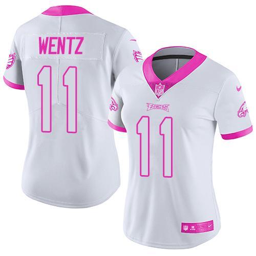 Women White Pink Limited Rush jerseys-009